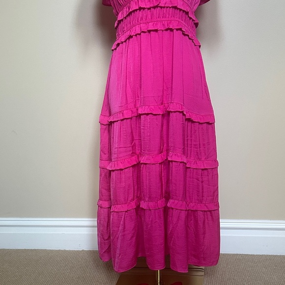 Pinch Vibrant Pink Tiered Midi Dress - Picture 5 of 6